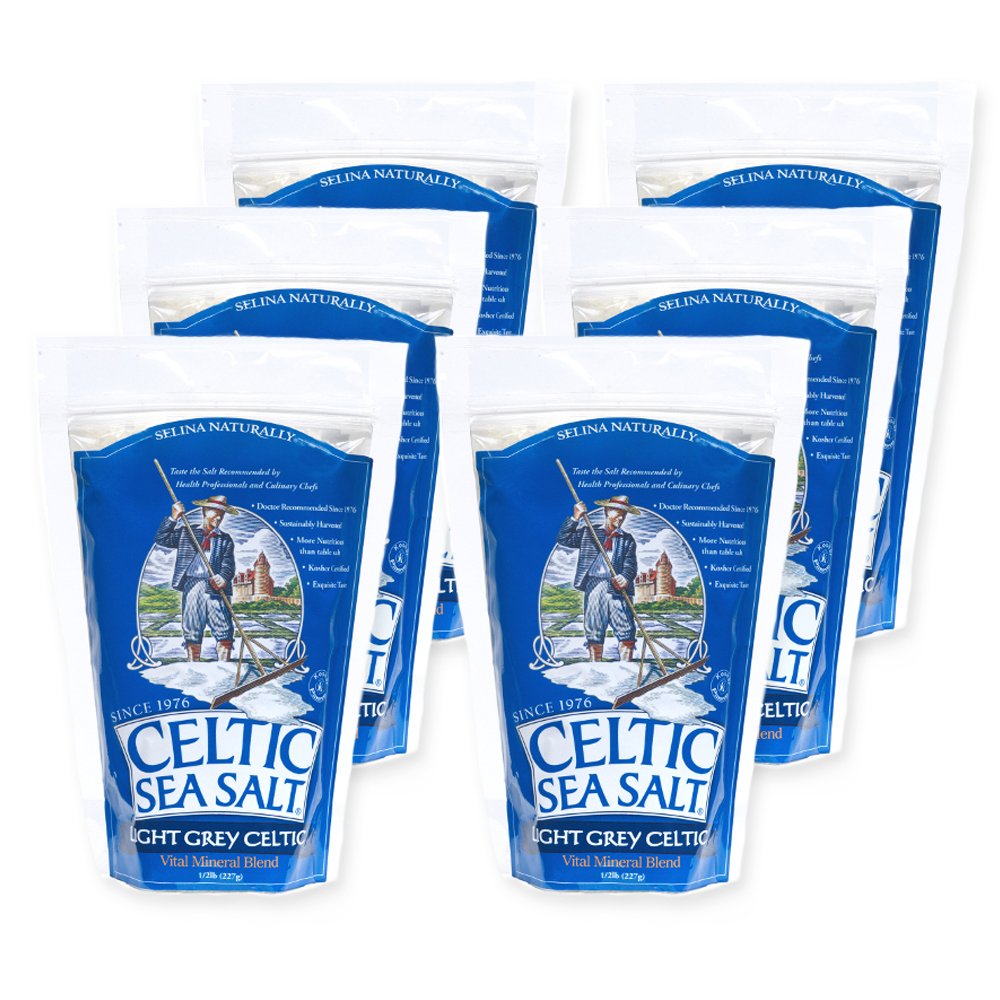 Product image of Celtic Sea Salt Light Grey Sea Salt Additive-Free Gluten-Free Non-GMO Verified Kosher Paleo-Friendly 1/2 lb
